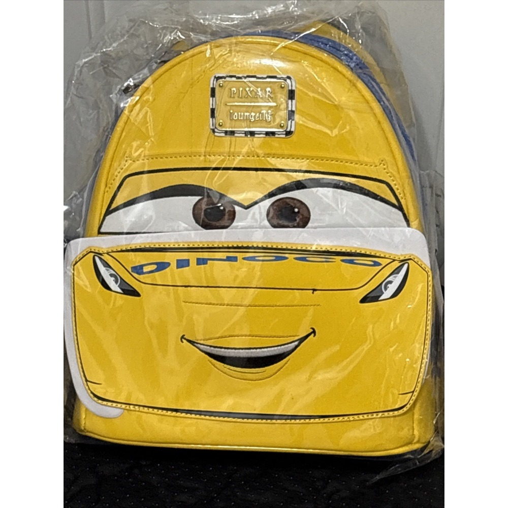 NWT Loungefly Pixar Disney Cars Cruz Ramirez Dinoco Yellow Backpack LE Racecar - Picture 8 of 11